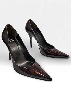 STUART WEITZMAN Tortoise Shell Leather Pointed Toe Stiletto Pumps 7M